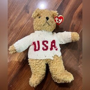 TY 1992 Bear USA beanie baby